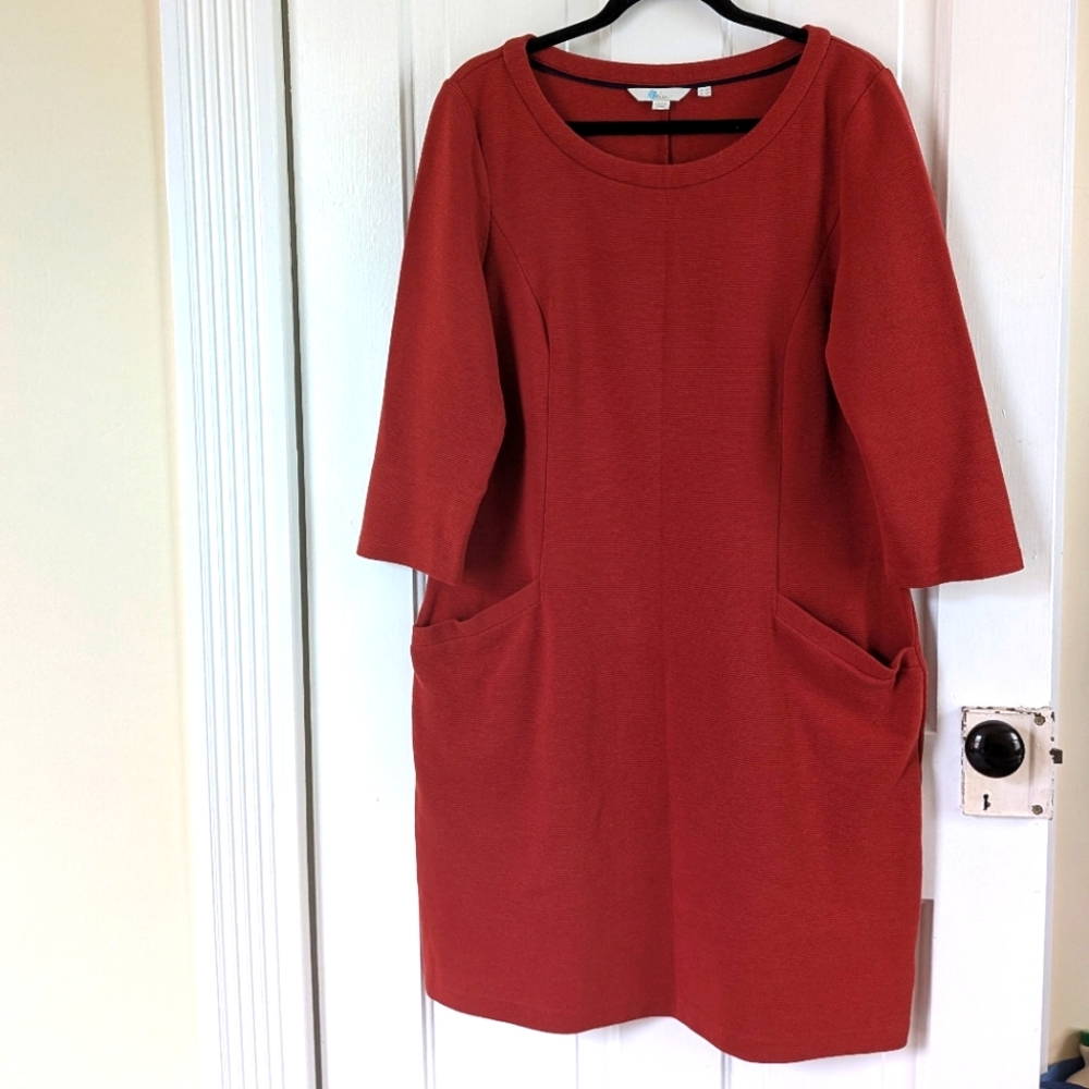 BODEN - Elegant Red Ottoman Knit Dress